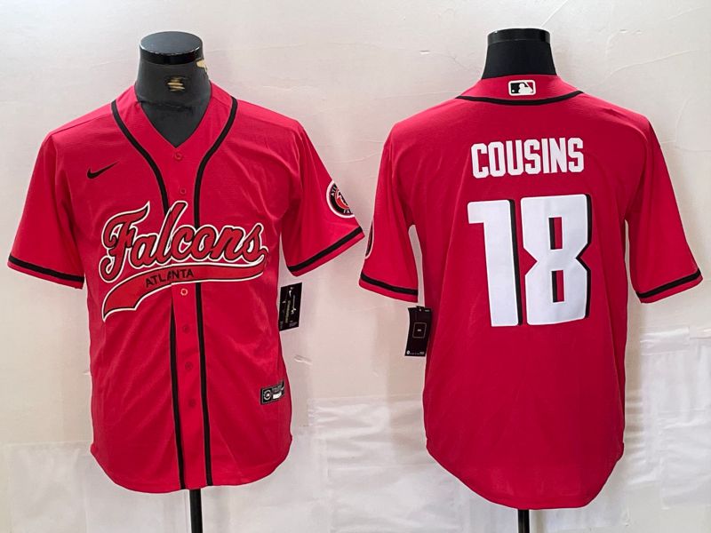 Men Atlanta Falcons 18 Cousins Red semi-joint name 2024 Nike Limited NFL Jersey style 1